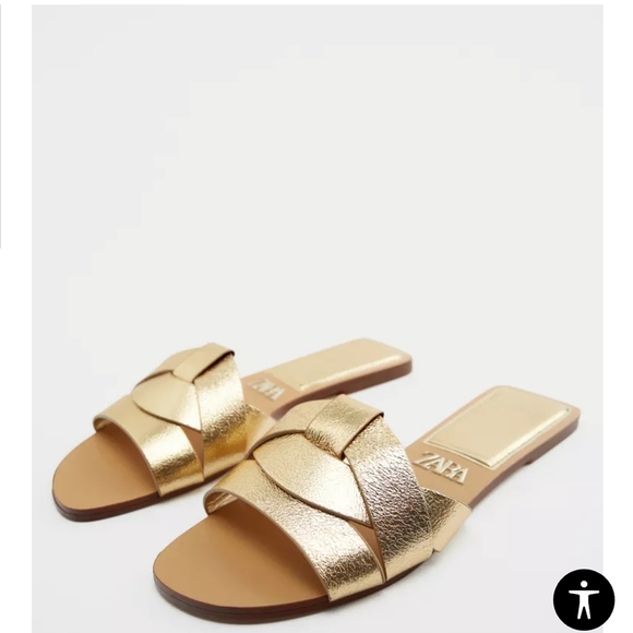 Zara Gold Women Sandals (7) - Picture 4 of 11